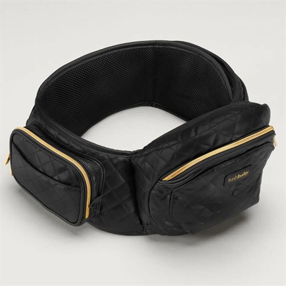 Tushbaby V2 Hip Carrier Quilted Vegan Leather Black
